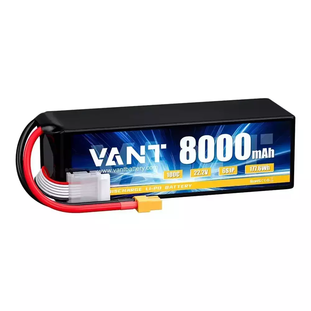 Аккумулятор LiPo Vant - 22.2В 8000мАч 100C (мягкий корпус, 6S, разъем XT60) - VTB-6S-8000-100C-SC