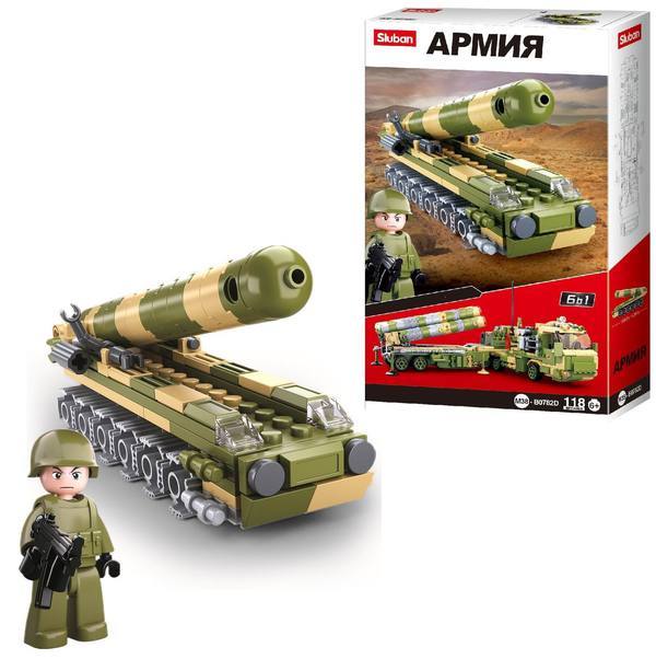 Конструктор Sluban Армия Мобильная ракетная установка, 118 элементов - M38-B0782D