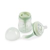Бутылочка HAPPY BABY антиколиковая с ручками и силиконовой соской olive, 180 мл - 10019O