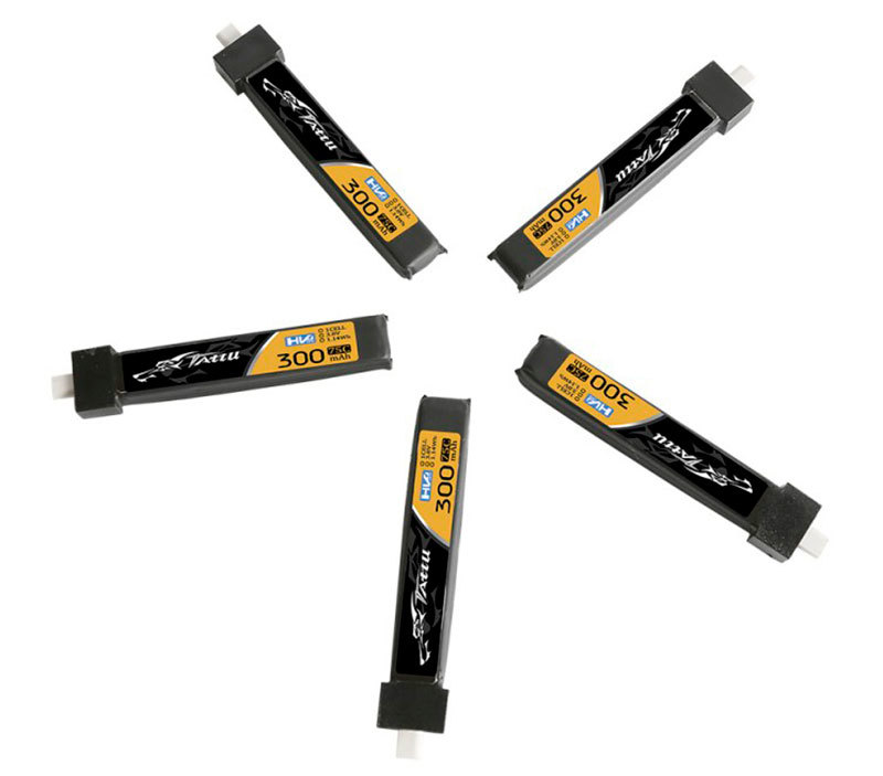 Аккумулятор Gens Ace Tattu LiPO 3.8 V 300 mAh 75C BT2.0 (5 шт) - TA-75C-300-1S1P-HV-BT2.0-5