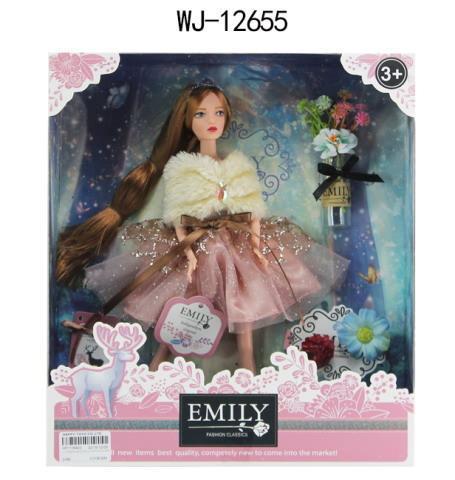 Кукла ABtoys Emily Розовая серия с букетом и аксессуарами, 30см - WJ-12655