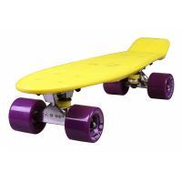 Скейтборд Triumf Active 22* TLS-401 желтый с филетовыми колесами - во2920