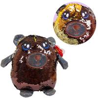 Мягкая игрушка ABtoys Медведь с пайетками, 20 см - MP004