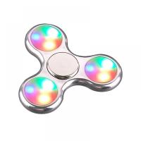 Игрушка-антистресс спиннер Fidget Spinner Хром Серебро светящийся - fs_hr_silver_led
