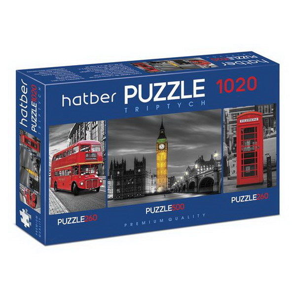 Пазл Hatber *Premium* 260+500+260 элементов TRIPTYCH *3 картинки в 1 коробке*Лондон - Т1020ПЗ2-19095