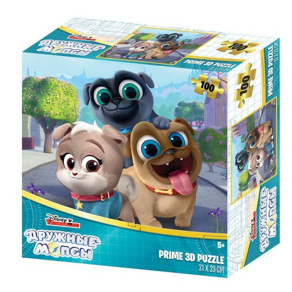 Пазл Prime 3D Дружные мопсы 100 элементов - 13880-SBM