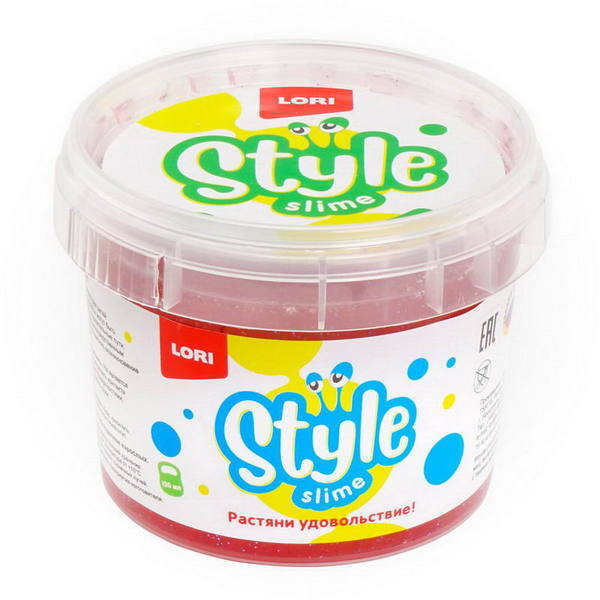 Слайм Style Slime, блестящий *Красный с ароматом клубники*, 120мл - Сл-007