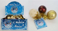 Набор новогодних шаров Snowmen *Завитки с мишурой* - Е70254