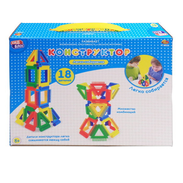Конструктор ABtoys со щетинками *Кид Блок*, 18 элементов - PT-00833(WZ-A4672)