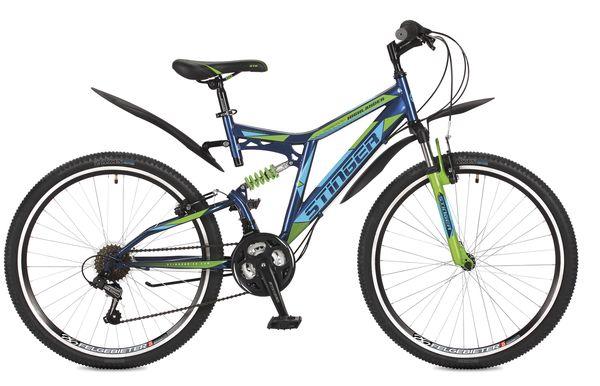 Велосипед Stinger 26* Highlander 100V; 16*; синий; TZ30|TY21|RS35 #117346 - 26SFV.HILAND1.16BL7