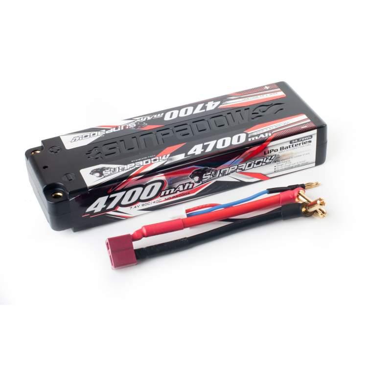 Аккумулятор Sunpadow Li-Po 2S1P 4700mAh 40C|60C T-Plug (Deans) Hardcase - SP-4700-2-40C-S-D