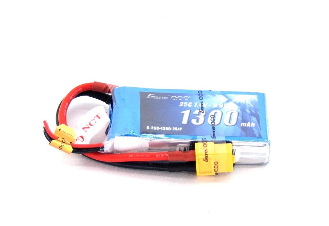 Аккумулятор Li-Po GensAce - 7.4В 1300мАч 25C (2S1P, разъем XT60) - B25C13-2S