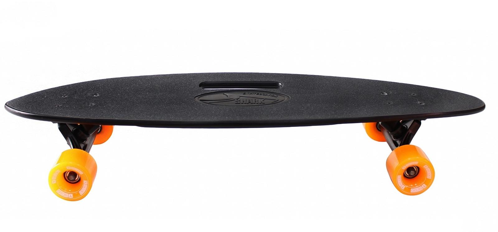 Скейтборд Y-SCOO Longboard Shark с ручкой 31* BLACK|orange - 5939