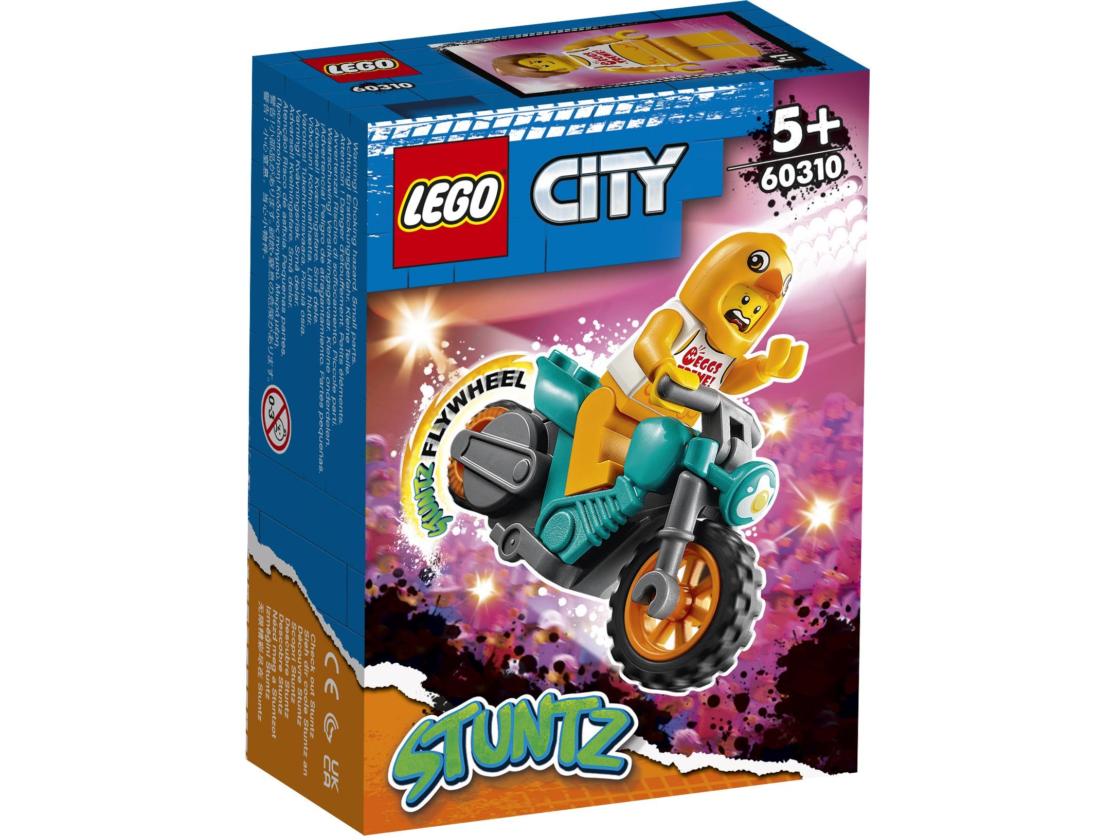 Конструктор LEGO CITY Stunt Трюковый мотоцикл с цыплёнком - 60310-L
