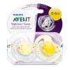 Пустышки ночные Philips AVENT с рождения (желтая и белая), 2 шт - SCF176|18