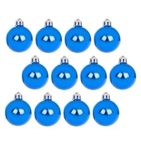 Набор новогодних шаров Snowmen, 4 см, 12 штук, цвет синий - Е96707