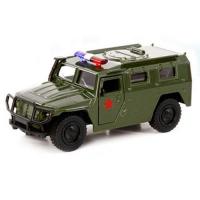 Инерционная металлическая модель Play Smart Военный джип, 1:43, 6408С - А74803