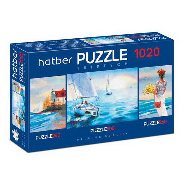 Пазл Hatber *Premium* 260+500+260 элементов TRIPTYCH *3 картинки в 1 коробке*Акварель - Т1020ПЗ2-22168