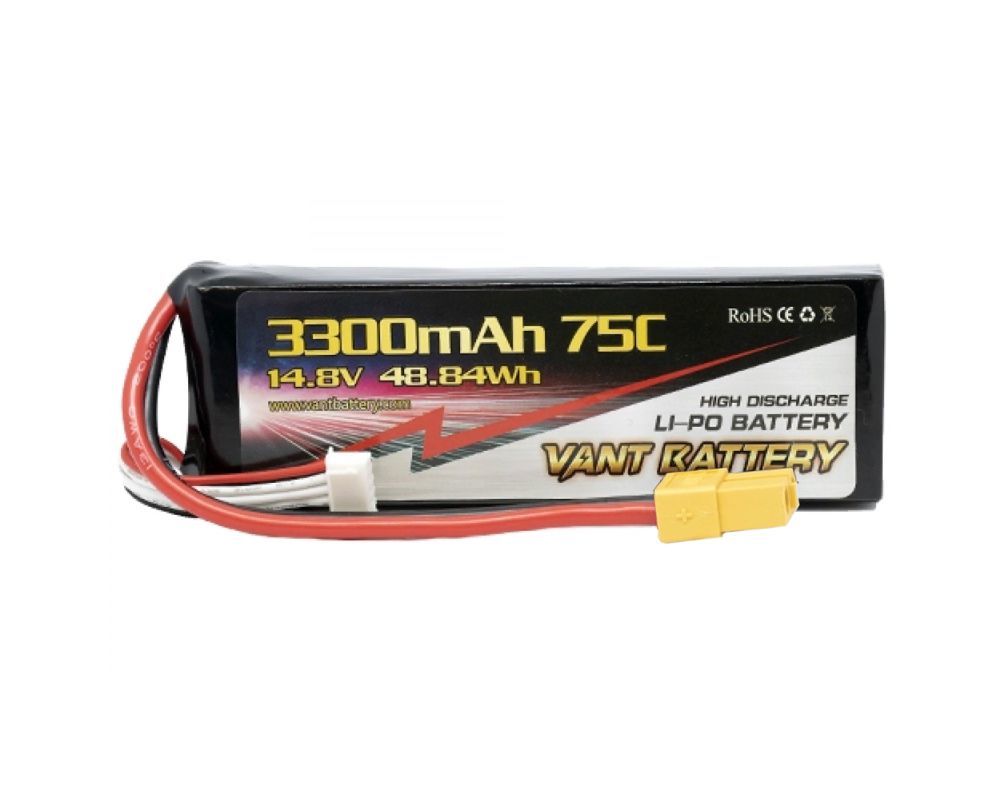 Аккумулятор Li-Po 14.8V 3300mAh 75C soft case battery and  XT60 plug - VTB-3300-75C-4S