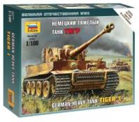 Сборная модель Zvezda немецкого тяжелого танка *Тигр*, масштаб 1:100 - 6256