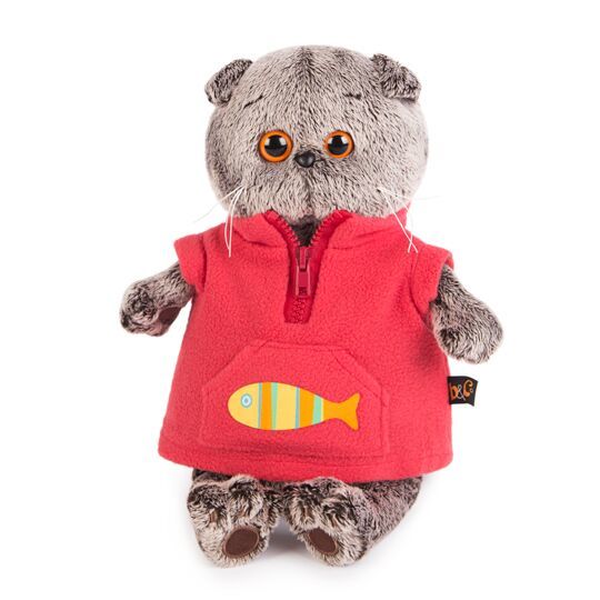 Мягкая игрушка Budi Basa Басик в красном флисовом жилете 30 см - Ks30-068