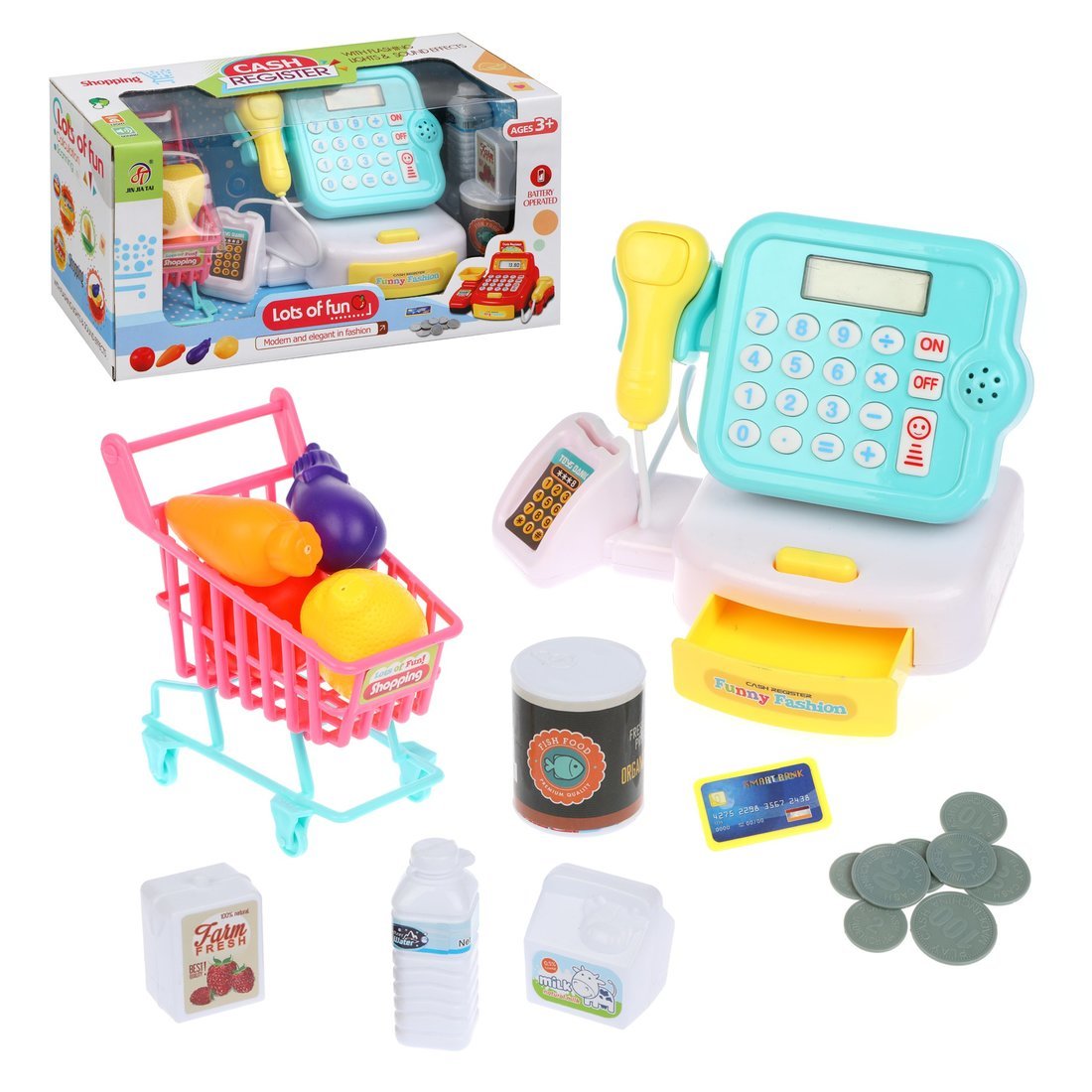 Кассовый аппарат Наша Игрушка 19 предметов, свет, звук - 200442031