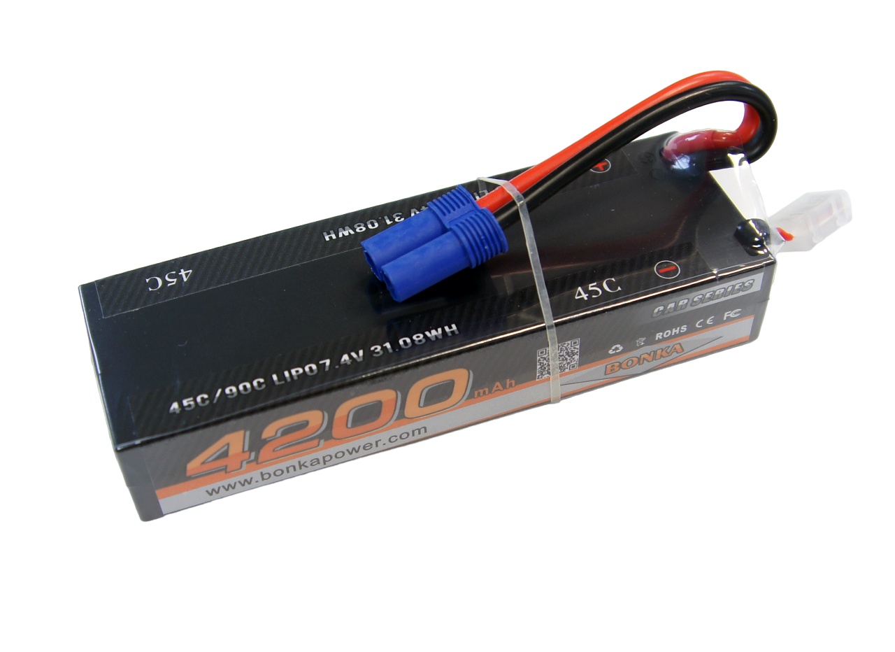 Аккумулятор LiPo Bonka 7.4V 4200 мАч 45C (EC5) - BKCAR-4200-45-2S1P