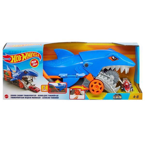 Игровой набор Mattel Hot Wheels Грузовик Голодная акула с хранилищем для машинок - GVG36