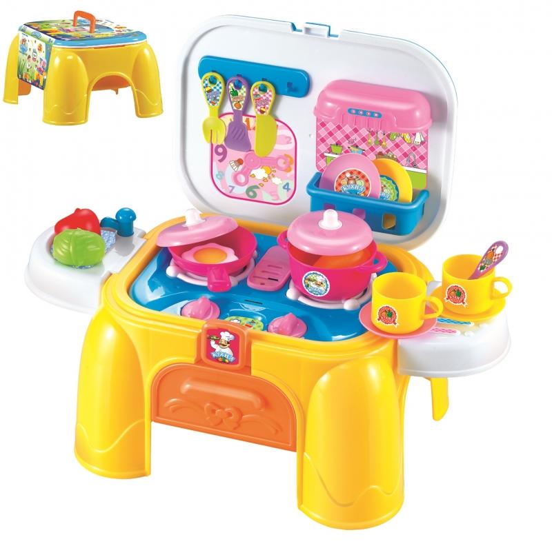 Детская кухня 1Toy Профи 2 в 1, 24 предмета, свет, звук - Т10179