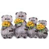 Мягкая игрушка Budi Basa Басик с букетом оранжевых пионов 22 см - Ks22-117