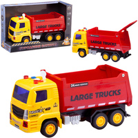 Машинка Abtoys Самосвал, желтый|красный, свет, звук, масштаб 1:18 - C-00491