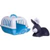 Мягкая игрушка Кролик в голубой переноске - BL400040|голубая