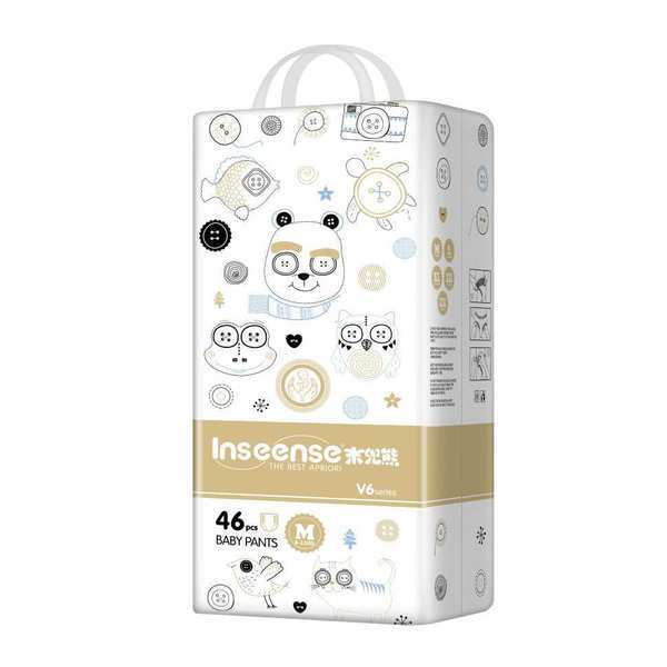 Трусики-подгузники INSEENSE V6 (6-11кг) 46шт M (золотая упаковка ) супертонкие - InsV6-46