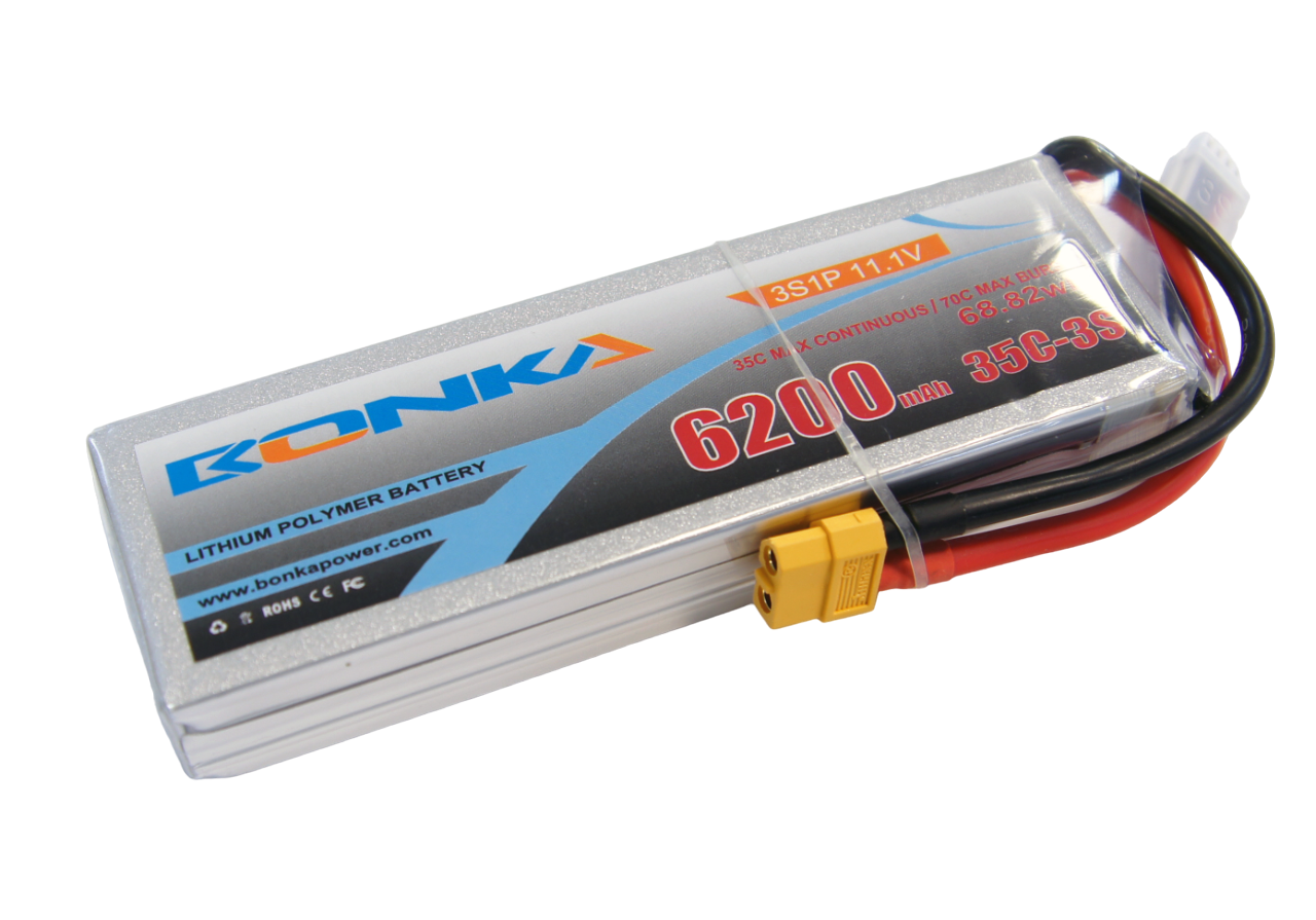 Аккумулятор LiPo Bonka 11.1V 6200мАч 35C (XT60) - BK-6200-35-3S