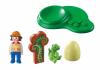 Конструктор Playmobil 1.2.3.:Девочка и  яйцо динозавра - 9121pm