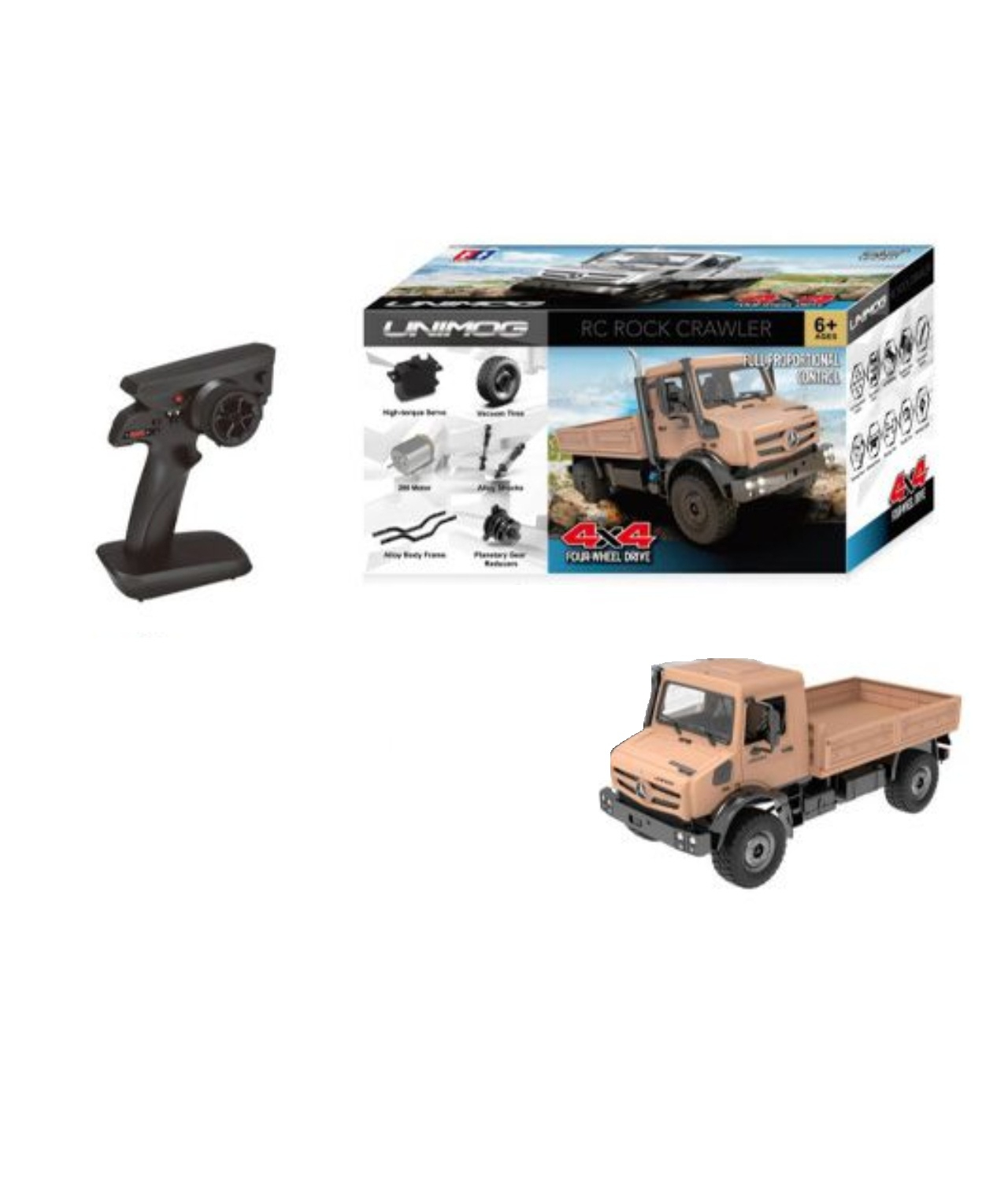 Радиоуправляемый Double Eagle грузовик Mercedes-Benz Unimog RTR масштаб 1:14 4WD 2.4G - E821-003|BROWN