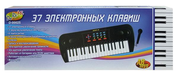 Синтезатор детский ABtoys с микрофоном, 37 клавиш, 53 см - D-00025(SD981B)