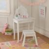 Игровой набор KidKraft Белый туалетный столик из дерева для девочки *Модница* (White Medium Vanity | Stool) - 13009_KE