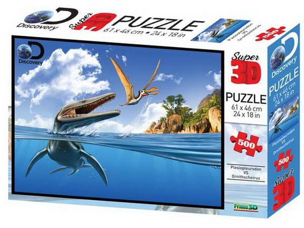 Пазл Prime 3D Плезиоплевродон и орнитохейрус 500 элементов - 10332-SBM