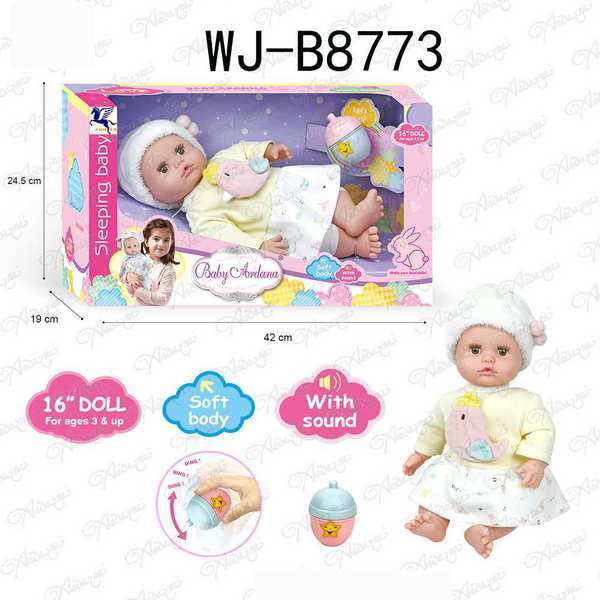 Пупс ABtoys Baby Ardana 40см в платье *Птичка* с бутылочкой - WJ-B8773