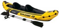 Надувная Лодка-каяк INTEX *Explorer К2* (весла, насос) 196 х 102 х 33 см - с68307