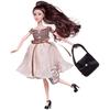 Кукла ABtoys *Amelia. Современный шик*в платье с плиссированной юбкой, черная сумка, темные волосы 30см - PT-01615
