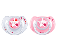 Пустышки силиконовые ночные Philips AVENT для девочки 6-18 месяцев, 2 шт - SCF176|24