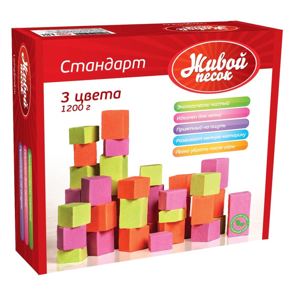 Масса для лепки Живой песок *Стандарт* Цветной 1200 г. (3*400) - 2644