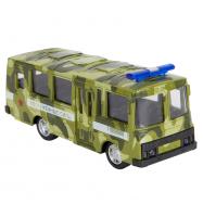 Инерционный металлический автобус военный, масштаб 1:61 - Р49228