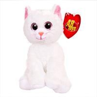 Мягкая игрушка ABtoys Котенок белый, 15 см - M0009