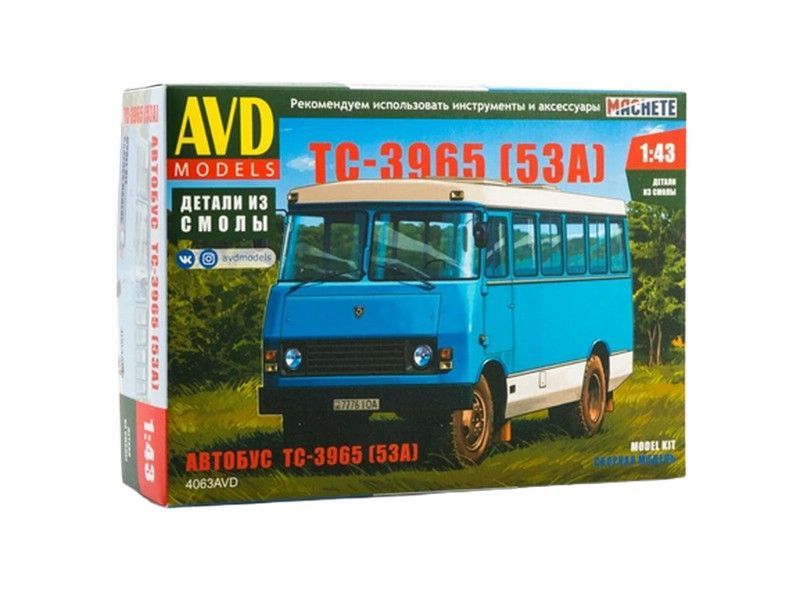 Сборная модель AVD Автобус ТС-3965 (53А), масштаб 1:43 - 4063AVD