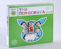 Конструктор из дерева Томик Три поросенка 31 элемент - 453-5