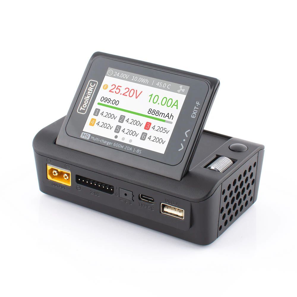 Зарядное устройство ToolkitRC M9 DC (In: 7-35В, 20 Вт; C: 600 Вт, 1-8S Lixx, 1-20S Nixx, USB 65 Вт) - HP0110.0019