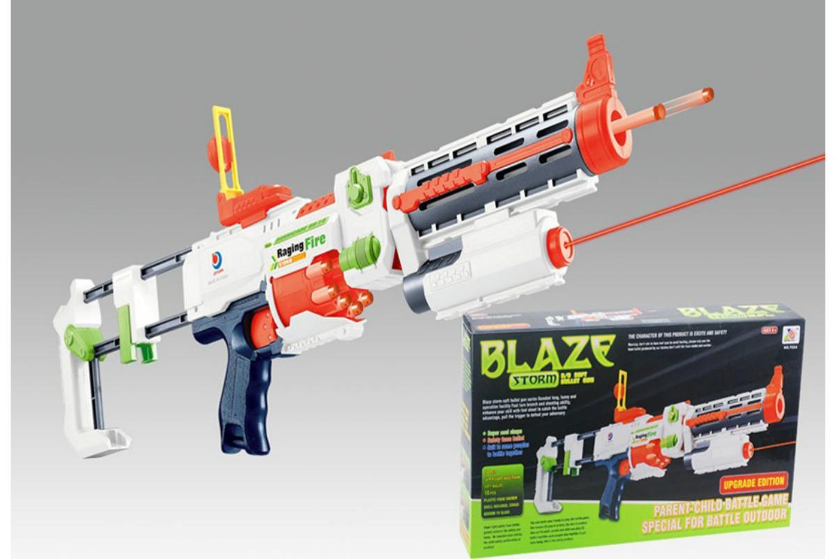 Автомат HC-Toys *BlazeStorm* с мягкими пулями + лазер - BS-7056